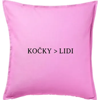 Polštář Kočky > Lidi - Polštář 50x50 - 50x50 - Pouze potah ( Růžová )