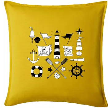 Polštář Ikony - mořeplavec - Polštář 50x50 - 50x50 - Pouze potah ( Žlutá )
