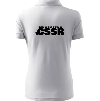 Nápis - Narozena v ČSSR - Polokošile dámská Pique Polo - XS ( Bílá )