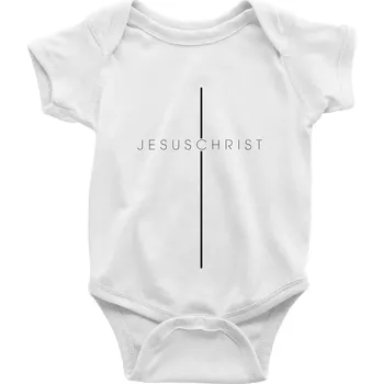 Kojenecký body JesusChrist nápis v kříži - Body kojenecké s krátkým rukávem - Krátký r. 12-18 měs ( Bílá )
