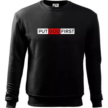 Chlapecké tričko Put God first obdélník - Mikina Essential dětská - 158 cm/12 let ( Černá )