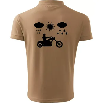 Pánská košile Motorkář za každého počasí - chopper - Polokošile pánská Pique Polo 203 - 5XL ( Písková )