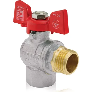 Ventil Koer Kulový kohout motýl, rohový, červený, KR.208 1/2"FM | KR.208 1/2"FM