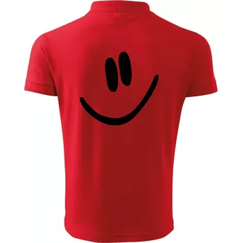 Pánská košile Emoji bez obrysu - usměv - Polokošile pánská Pique Polo 203 - M ( Červená )
