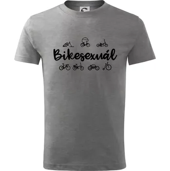 Chlapecké tričko Bikesexuál - Tričko dětské bavlněné - 98 cm / 2 roky ( Tmavě šedý melír )