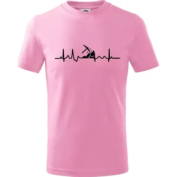 Ekg horník - Tričko dětské bavlněné - 146 cm/10 let ( Růžová )
