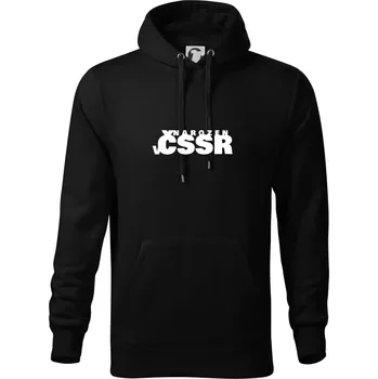 Pánská mikina Nápis - Narozen v ČSSR - Mikina pánská Cape s kapucí - 5XL ( Černá )