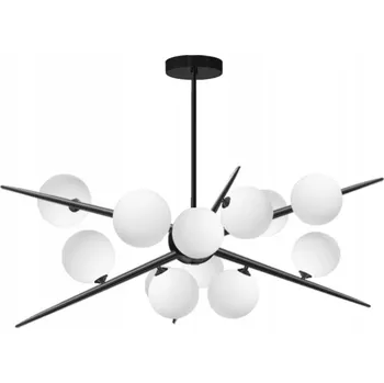 ZÁVĚSNÁ LAMPA ČERNÁ STROPNÍ SKLENĚNÉ KOULE 12 G9