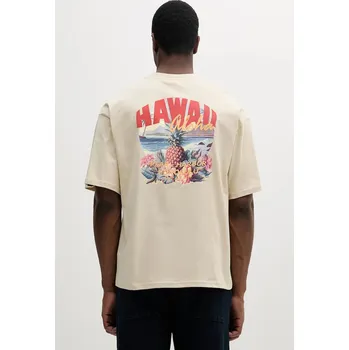 Pánské tričko Bavlněné tričko Alpha Industries Hawaii Aloha T BP 156535 béžová 01X, vel. S