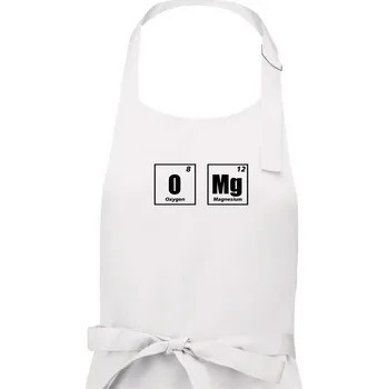 Kuchyňská zástěra Tabulka OMG O MG - Dámská zástěra na vaření - Univerzální velikost ( Bílá )