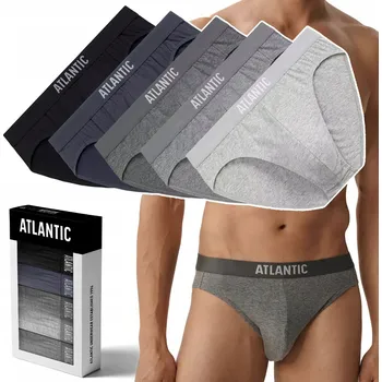 Slipy ATLANTIC 5BMP-094 Pánské slipy Sportovní Bavlněné Slipy 5-BALENÍ - M