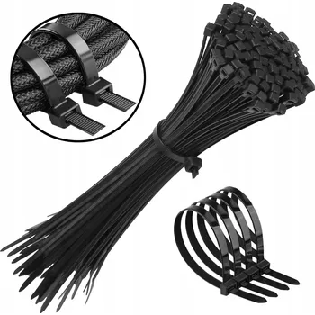 Stahovací páska Stahovací pásky, černé stahovací pásky 200x2,5 mm, 100 ks