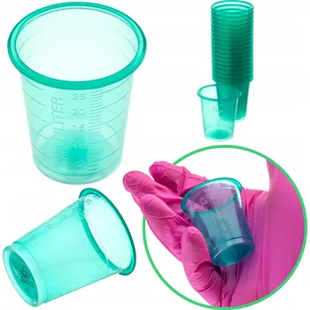 Jednorázové nádobí Skleničky kelímky, nádoby na podávání léků PP 30 ml 90 ks zelené