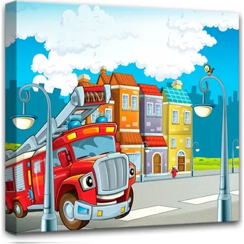 Obraz PLÁTNO DĚTSKÉ 40x40 - Hasičské auto / Obrázek