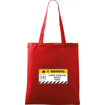 Nákupní taška Warning mluvení - Ryby - Taška bavlněná - 42 x 38 cm ( Červená )