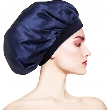 Čepice SATÉNOVÁ ČEPICE NA VLASY SE STAHOVACÍ ŠŇŮRKOU, TMAVĚ MODRÁ