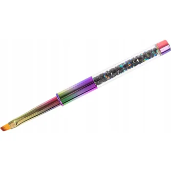 Kosmetický štětec Duhový štětec na gel s krystalky Rainbow #4