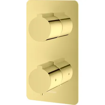 Vodovodní baterie Dvouuchytová nástěnná vanová a sprchová baterie Kohlman EXPERIENCE GOLD zlatá