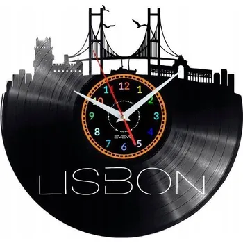 Hodiny LIZBONA LISBON nástěnné hodiny dekorativní moderní vinylová deska vinyl