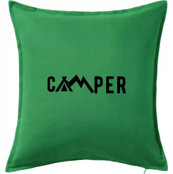 Polštář Camper nápis - Polštář 50x50 - 50x50 - Pouze potah ( Středně zelená )