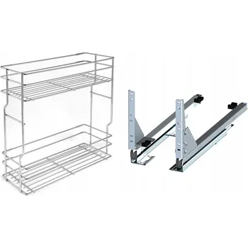 Nábytkové kování Cargo koš do spodní skříňky 20 cm, chrom, 2 koše, s tlumením dovírání REJS, plný výsuv