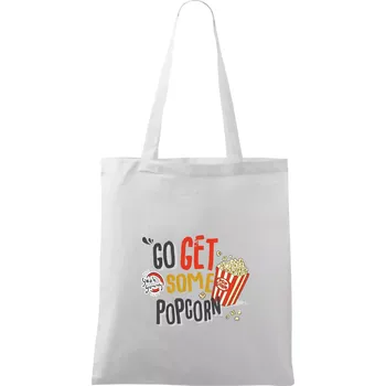 Go get some popcorn - Taška bavlněná - 42 x 38 cm ( Bílá )
