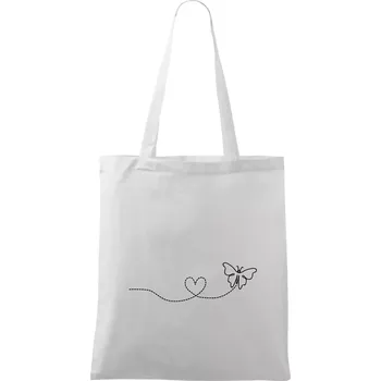 Dráha letu motýla - srdce - Taška bavlněná - 42 x 38 cm ( Bílá )