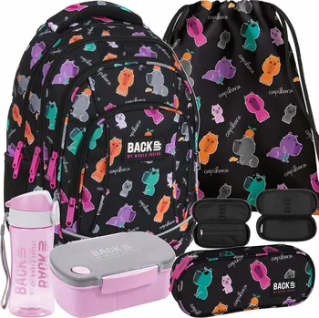 Školní batoh Vícekomorový Školní batoh Back Up černý, vícebarevný 26 l