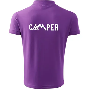 Pánská košile Camper nápis - Polokošile pánská Pique Polo 203 - 3XL ( Fialová )