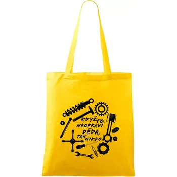 Nákupní taška Automechanik - Když to neopraví děda - Taška bavlněná - 42 x 38 cm ( Žlutá )