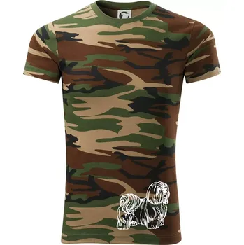 Shih-tzu - chlupatý - Army CAMOUFLAGE - S ( Hnědý maskáč )