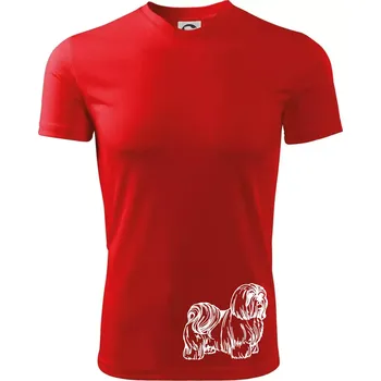 Shih-tzu - chlupatý - Dětské triko sportovní (dresovina) - 158 cm/12 let ( Červená )