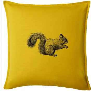 Polštář Veverka kresba - Polštář 50x50 - 50x50 - Pouze potah ( Žlutá )