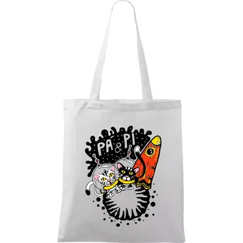 Pá a Pi z kočičí planety (Pecka Design) - Taška bavlněná - 42 x 38 cm ( Bílá )