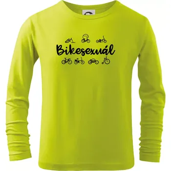 Chlapecké oblečení Bikesexuál - Triko dětské Long Sleeve - 158 cm/12 let ( Limetková )