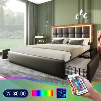 Postel Dřevěná manželská postel Arhatreya 140x200 cm černá