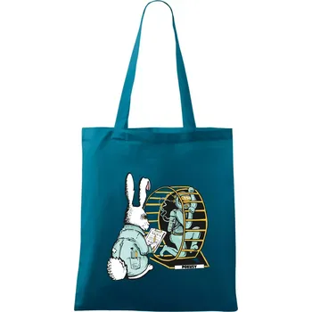Pokusy na lidech (Pecka Design) - Taška bavlněná - 42 x 38 cm ( Petrolejová )
