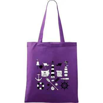 Ikony - mořeplavec - Taška bavlněná - 42 x 38 cm ( Fialová )