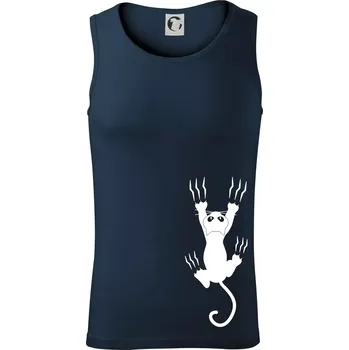 Pánská móda Kočka visící - Tílko pánské Core - M ( Námořní modrá (velmi tmavá - téměř černá) )