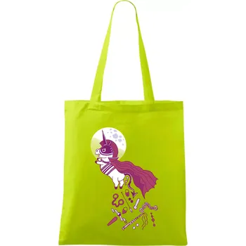 Drsný jednorožec (Pecka design) - Taška bavlněná - 42 x 38 cm ( Limetková )