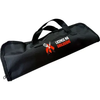 Žertovný předmět Licence na grilování - grilovací nářadí v pouzdře s potiskem- Tričkový.cz