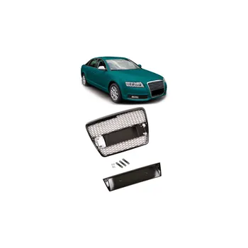 Kapota MTUNING Přední maska AUDI A6 C6 (4F) Sedan Avant Pre-Facelift 2004-2008 leská černá