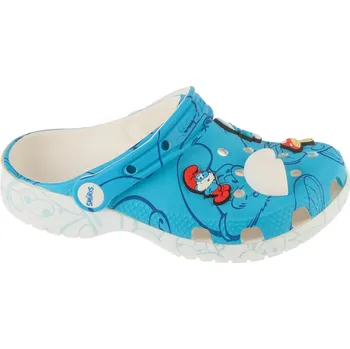 Chlapecká obuv Bílo-modré dětské nazouváky Crocs Classic Smurfs Clog Kids 210821-90H Velikost: 32/33