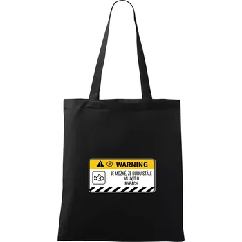 Nákupní taška Warning mluvení - Ryby - Taška bavlněná - 42 x 38 cm ( Černá )
