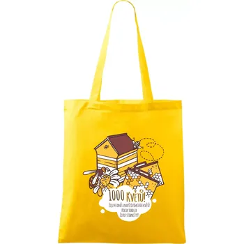 Včela - 1000 květů - Taška bavlněná - 42 x 38 cm ( Žlutá )
