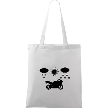 Motorkář za každého počasí - silnice - Taška bavlněná - 42 x 38 cm ( Bílá )