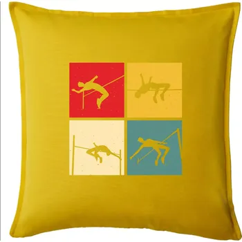 Polštář Skok do výšky vintage - Polštář 50x50 - 50x50 - Pouze potah ( Žlutá )