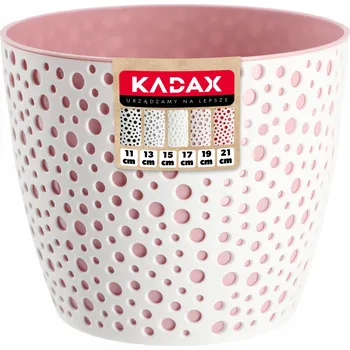 Květináč Květináč plast bílý, růžový Kadax 19 cm x 19 x 16,3 cm