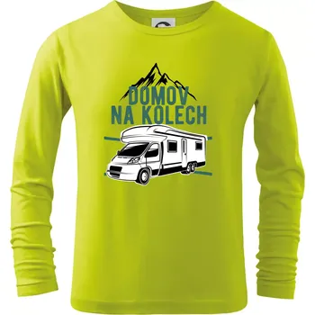 Chlapecké oblečení Domov na kolech - Triko dětské Long Sleeve - 104-110cm / 3-4 roky ( Limetková )