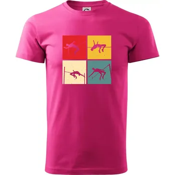 Skok do výšky vintage - Klasické pánské triko vyšší gramáže - XS ( Purpurová )